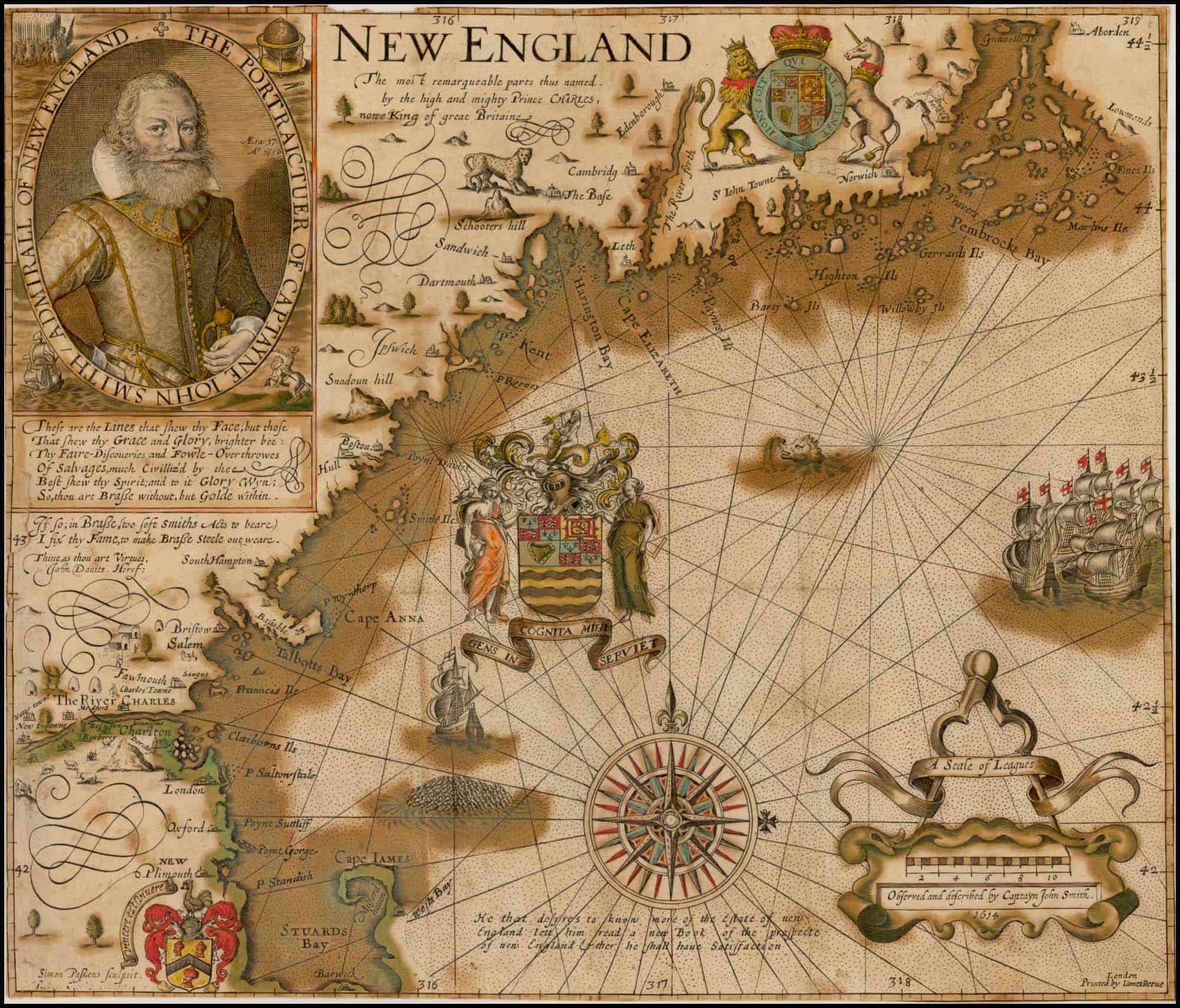 Map of New England by John Smith
