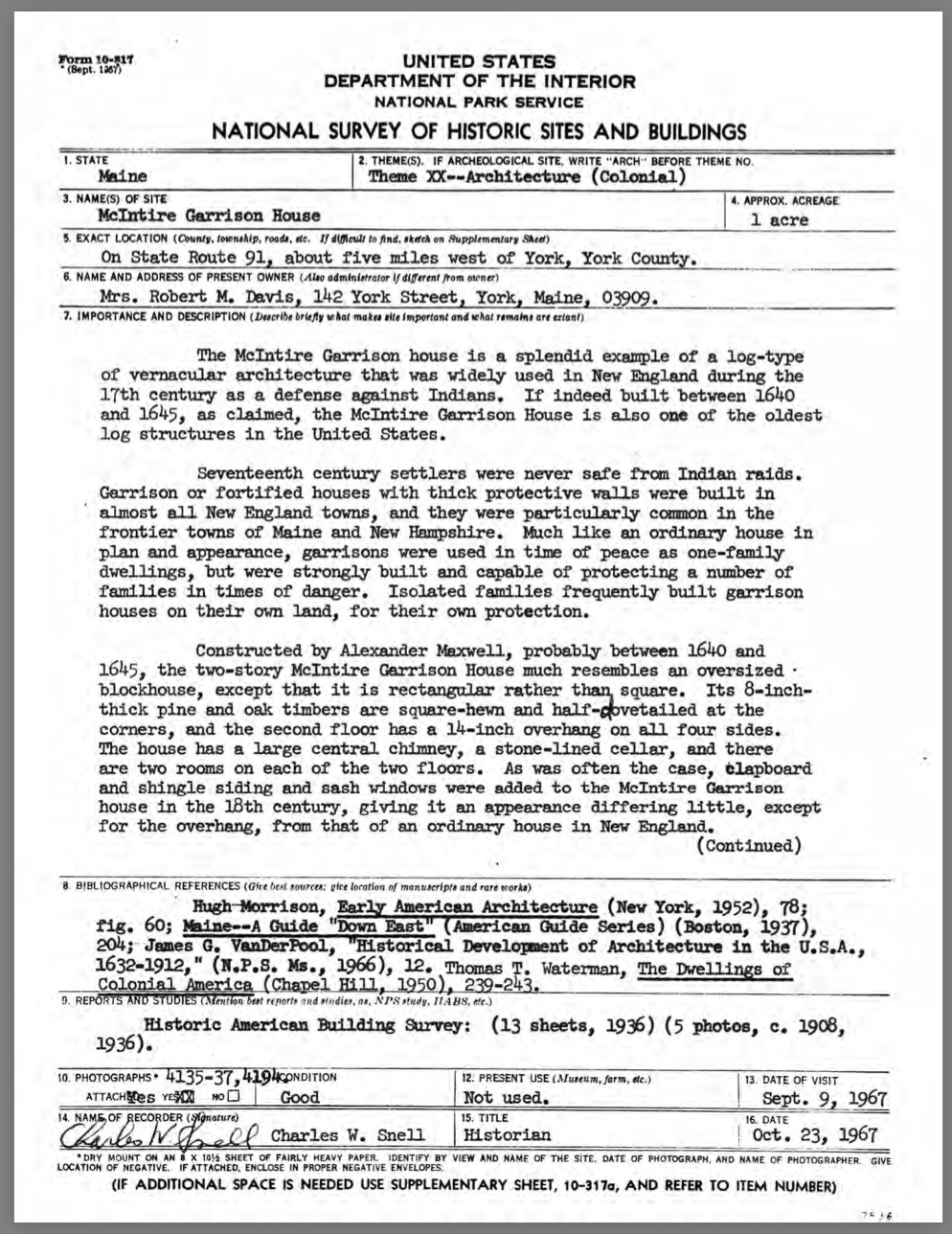 National Survey of Historic Sites and Buildings