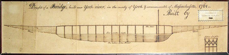 Sewall’s drawbridge drawing in York, Maine