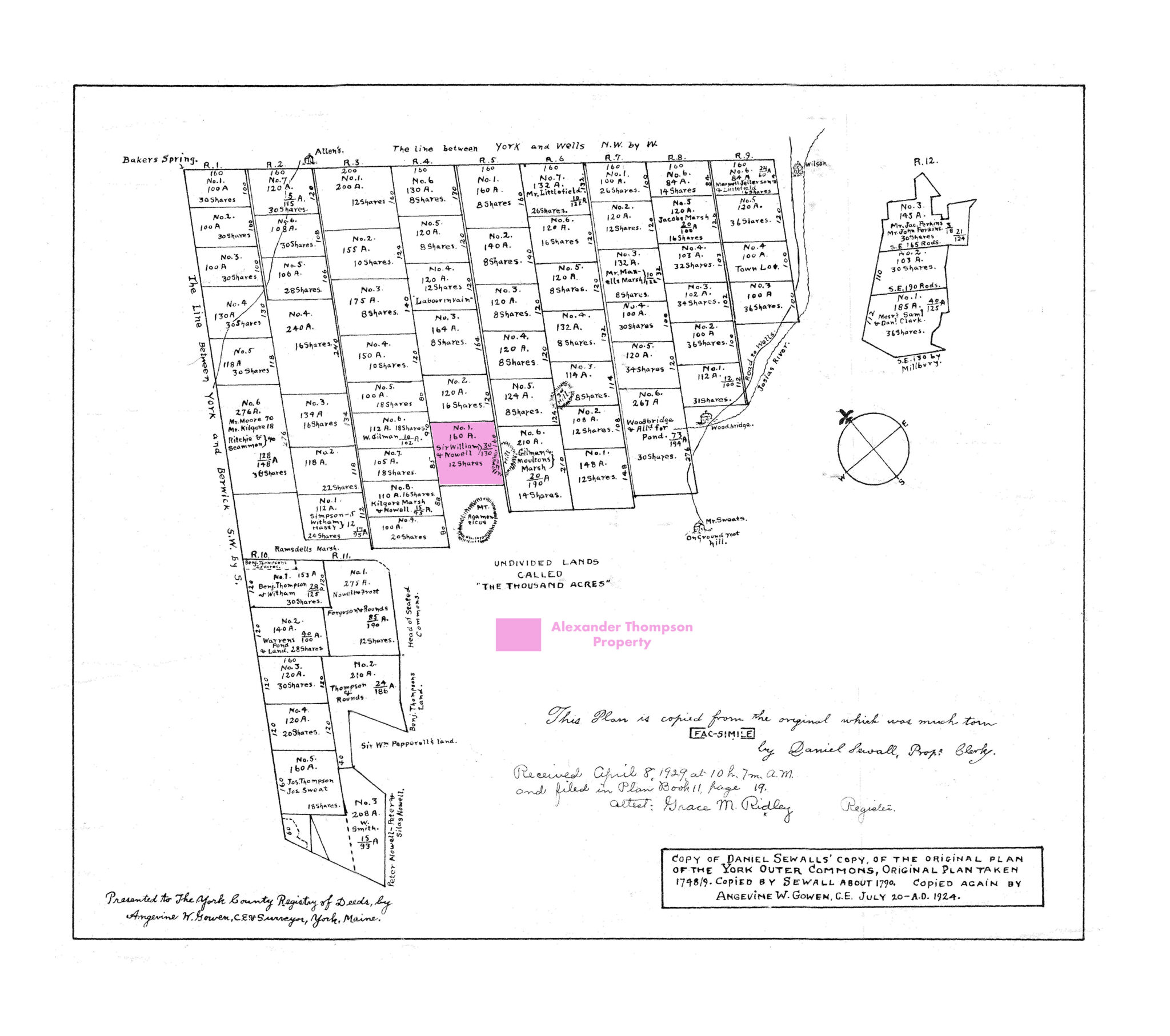 Map of York, Maine Outer Commons